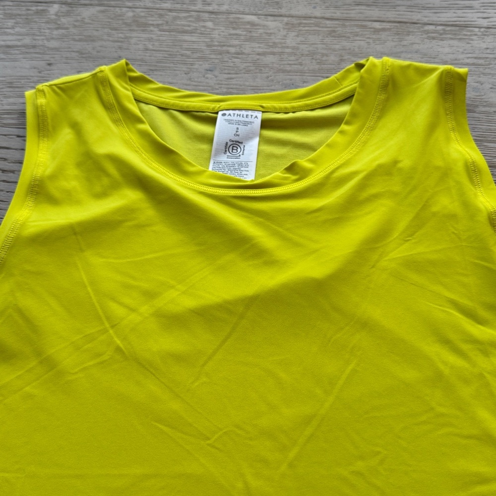 NWT Athleta 'Ultimate Muscle' Crop Mesh Tank Top 'Dark Fiber Optic' (Small) $49 - Picture 4 of 13